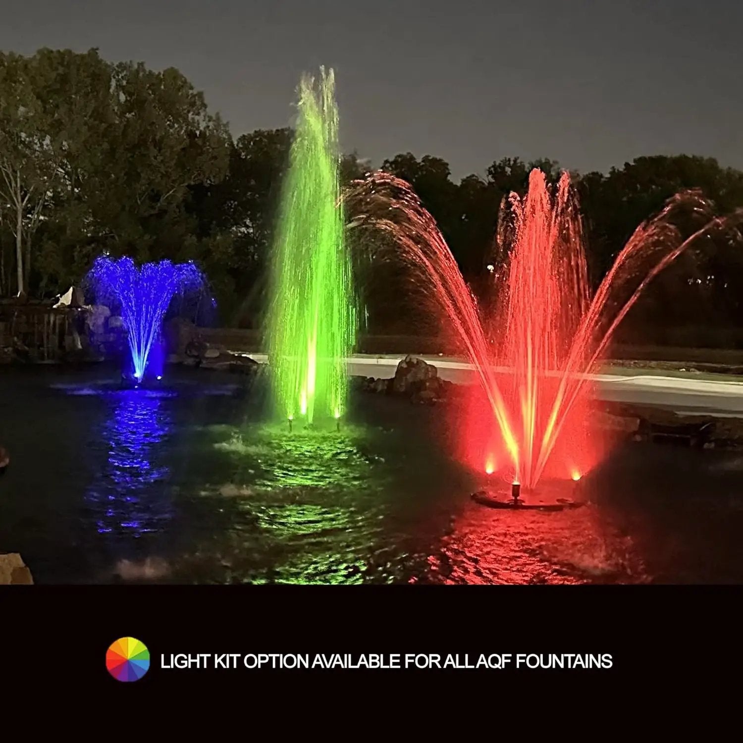 HALF OFF PONDS Floating Fountain – 1.5 HP Pond Aerator with 200' Cord – 12,500 GPH Water Pump –11 Spray Patterns - Energy-Efficient - White LED Lights - for Large Ponds, Lakes & Water Gardens by GreenHaven Gardens