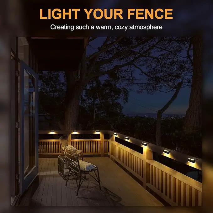 SOLPEX Solar Fence Lights, 6 LEDs Solar Lights Outdoor Waterproof Solar Powered for Deck, Stair, Front Porch, Balcony, Walkway, Garden, Yard, Patio, Pool Decor, IP65 Waterproof (12 Pack, Warm White) by GreenHaven Gardens