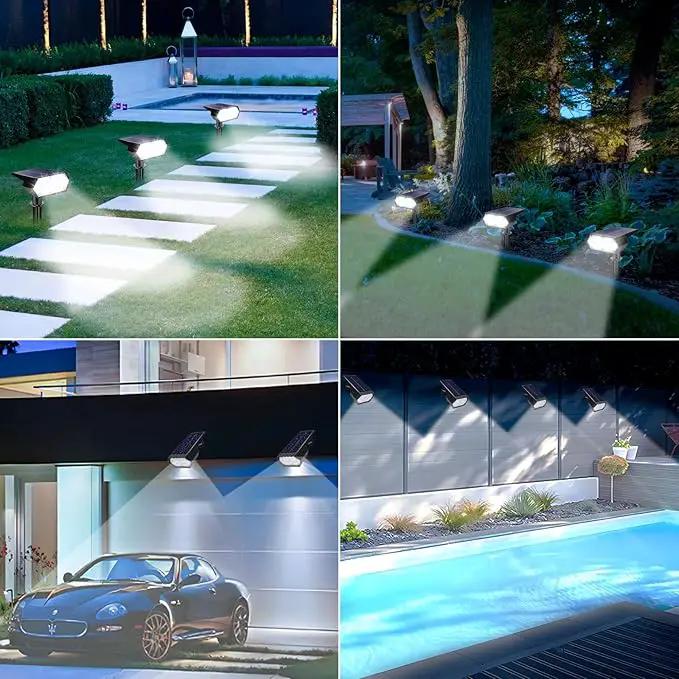 Solar Spot Light Outdoor, 49 LED Lights for Outside, 2 Modes Solar Powered Spotlights, Waterproof Pathway Light for Garden Yard Walkway Driveway Landscape Decorations (4 Pack-Cool White) by GreenHaven Gardens