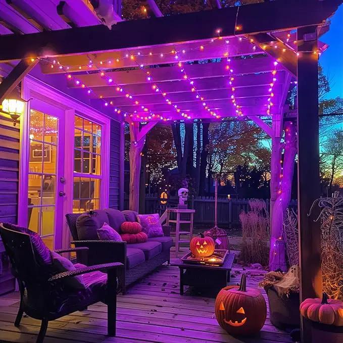 JMEXSUSS 400LED Halloween Lights with Remote,Orange and Purple Halloween Lights Waterproof,8 Modes Halloween String Lights Indoor Outdoor Plug in for Halloween Decorations by GreenHaven Gardens