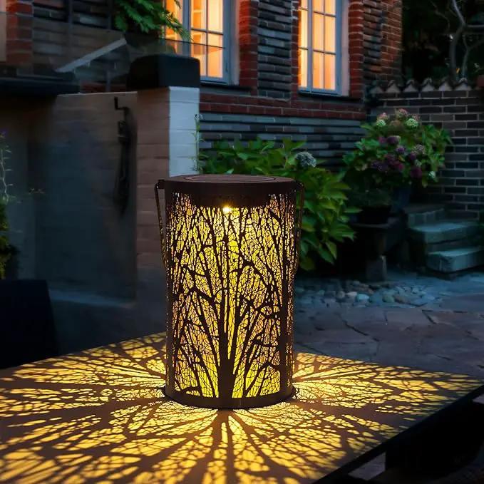 Solar Lanterns for Outdoor Waterproof, Hanging Solar Lights Gifts for Women Mom, Tree Lantern Hanging/Standing for Patio, Lawn, Tabletop, Garden Decorative LED Lantern Black Tree by GreenHaven Gardens