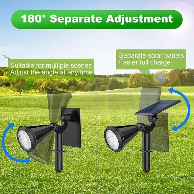 Solar Spot Lights Outdoor Waterproof 180° Adjustable Solar Powered Landscape Lights for Yard 4 Lighting Modes Solar Spotlights for Pathway Garden Outside Wall Pool Porch (6 Pack, Warm White) by GreenHaven Gardens
