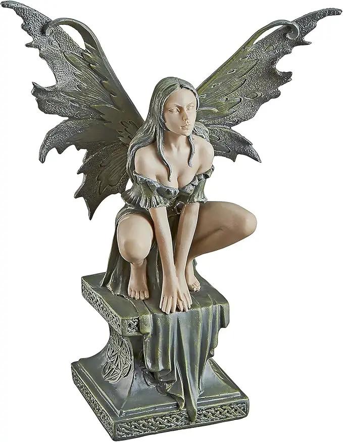 Design Toscano Small Celtic Fairy Perilous Perch Statue by GreenHaven Gardens