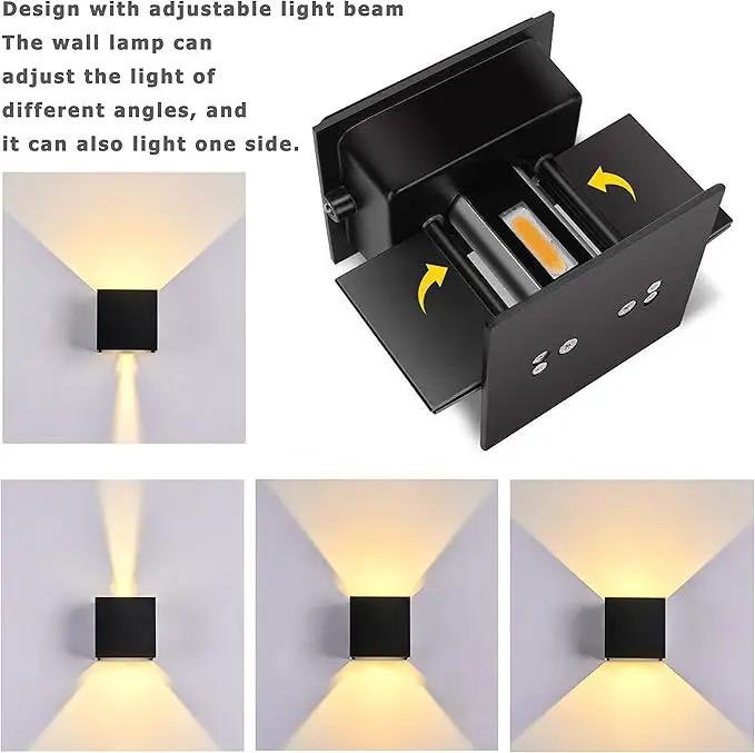 LANFU LED Aluminum Cube Square Wall Sconce Waterproof Outdoor Light Exterior Wall Lights fixtuers 20W 100-277V 2800K-3000K Not dimmable Warm Light 2LEDS Black-20W Outdoor Larger Version by GreenHaven Gardens