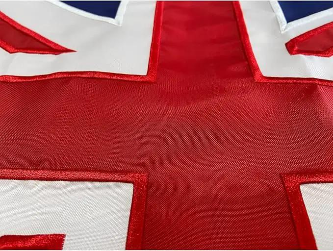 Homissor British Flag 12x18 Union Jack England Boat Flags Embroidered Sewn Stripes United Kingdom 1x1.5 UK Flag Heavy Duty Outdoor by GreenHaven Gardens