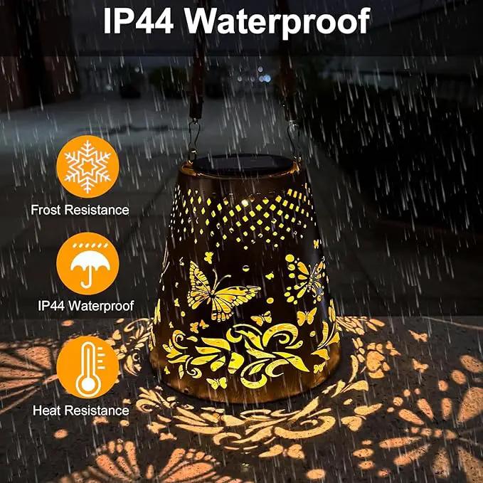 Butterfly Solar Lanterns Outdoor Waterproof, Garden Decor Gifts for Women Mom Grandma Hanging Solar Lights Hollowed-Out Metal Solar Decoration Outside for Patio, Yard, Pathway, Front Porch(1 Pack) by GreenHaven Gardens