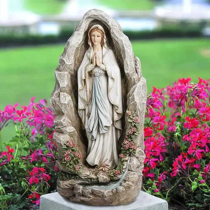 Our Lady of Lourdes Statue - 18 Inches Virgin Mary Statue Catholic Garden Decor, Our Lady of Lourdes Grotto Sculpture for Home Yard Patio Lawn Hallway Decor by GreenHaven Gardens