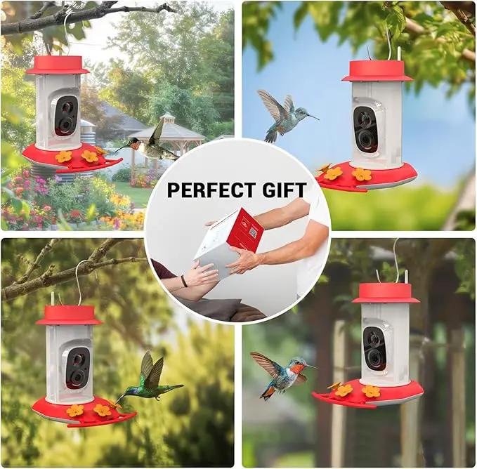 Hummingbird Feeder with Camera, AI Smart Identification Cloud Storage Function, Featuring Ant Moat Protection, Solar Power, Instant Notification, Automatic Bird Video Capture, and Motion Detection by GreenHaven Gardens
