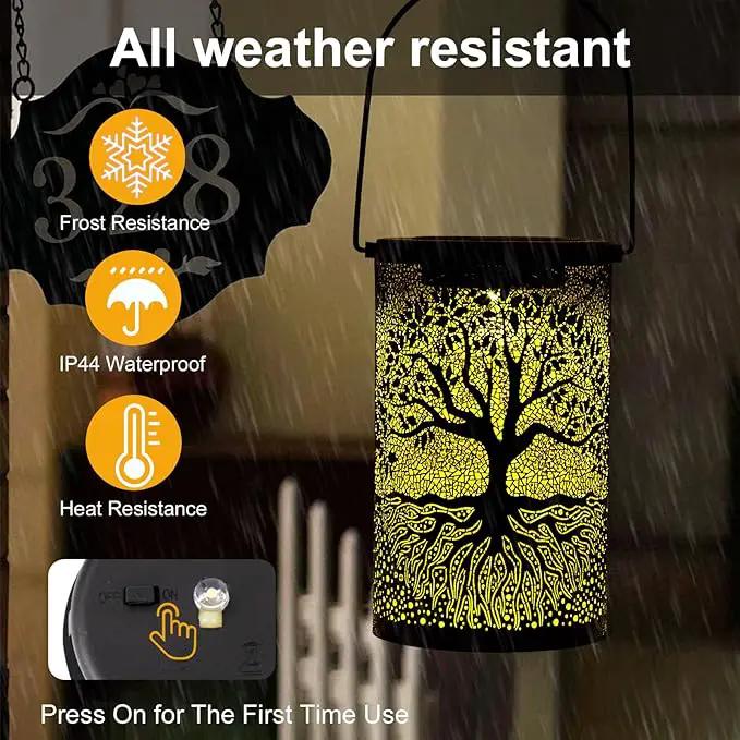 Solar Outdoor Lanterns Waterproof Hanging, Tree of Life Decorative Light Christmas Thanksgiving Birthday Gifts for Women Mom Grandma, Garden Decor for Garden Patio Yard Lawn Backyard Front Porch by GreenHaven Gardens