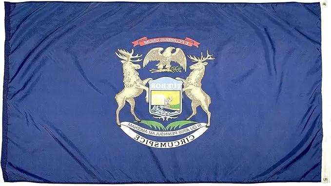 FlagSource Michigan Nylon State Flag, Made in USA, 6x10' by GreenHaven Gardens