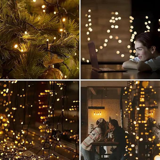 200 Led Solar String Lights Outdoor, 82ft Warm White Solar String Lights, 8 Lighting Mode Solar Fairy Lights for Outside, Waterproof Solar String Lights for Outside,Garden,Courtyards,Trees, Patio by GreenHaven Gardens