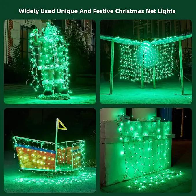 Led Net Lights Christmas Lights Outdoor Green Christmas Net Lighting with 121Led Mini Globe Lights 5ftx5ft, Outdoor Indoor Fairy Mesh Net Lights for Christmas Trees, Bushes, Shrubs Decorations by GreenHaven Gardens