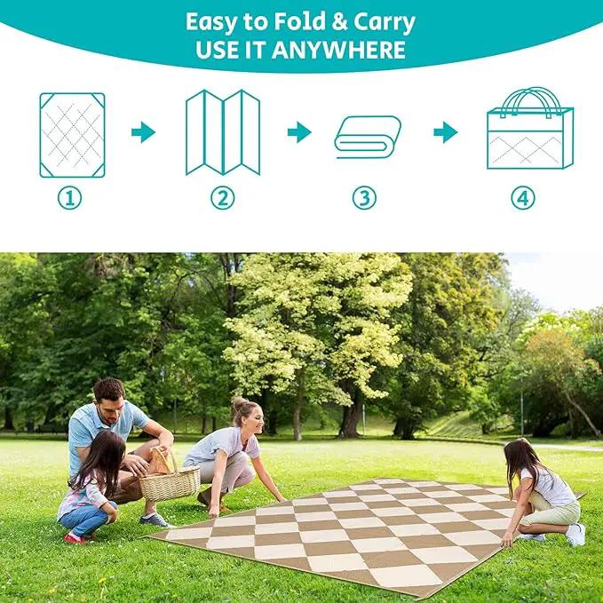 HEBE Outdoor Rug Waterproof 9x12, Plastic Straw Rug Camping Rug, Reversible Outdoor Patio Rugs RV Mat Clearance, Indoor Outside Floor Carpet for Porch,Deck,Camper,Balcony,Backyard by GreenHaven Gardens