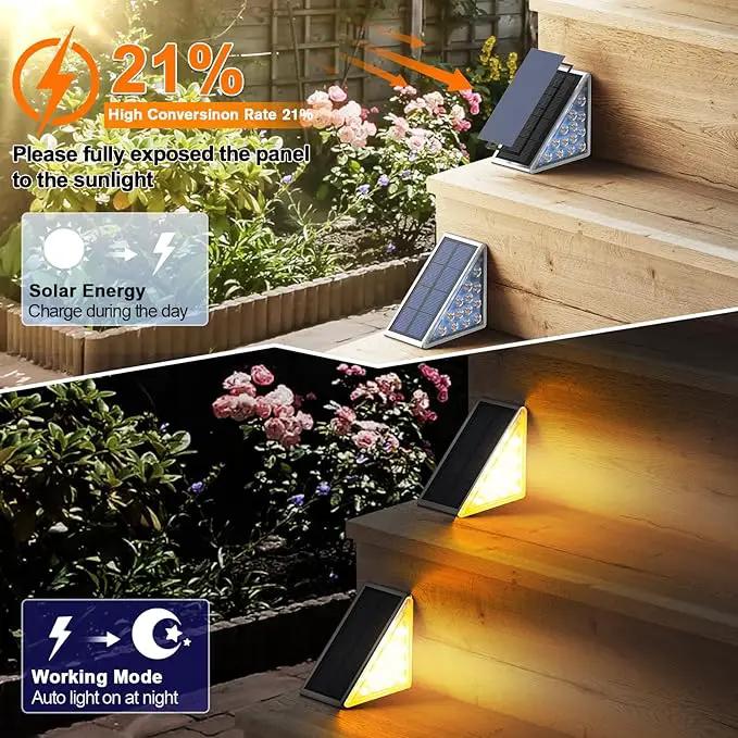 Solar Step Lights for Outside Waterproof IP67, Outdoor Stair Lights 2 Pack, Solar Stair Light Outdoor LED Outdoor Step Lights Decor for Deck, Front Step, Patio, Garden by GreenHaven Gardens