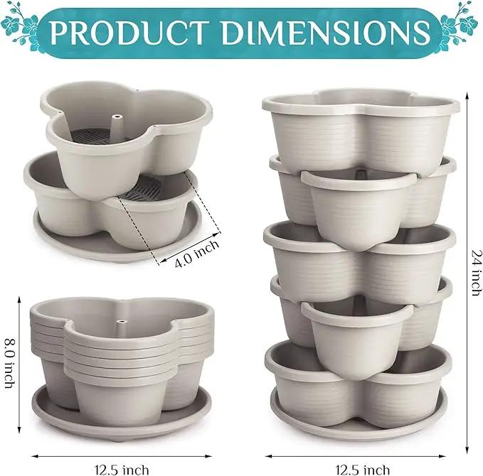 Amazing Creation Stackable Planter, Vertical Oasis Tiered Garden Planter, Grow Vegetables, Herbs, and Succulents with Ease by GreenHaven Gardens
