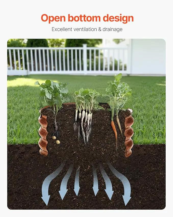 VEVOR 3 Pcs 2x2x1ft Round Galvanized Raised Garden Bed Kit, Outdoor Metal Raised Beds for Gardening Vegetables, Easy Assembly Garden Planter Box for Flowers Fruits with Open Base by GreenHaven Gardens