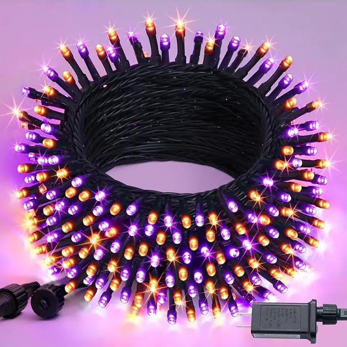 JMEXSUSS 250LED Orange and Purple String Lights Outdoor Waterproof, 8 Lighting Modes Orange and Purple Christmas Lights 91.5ft Connectable Halloween Light Indoor for Tree Yard Patio House Decor by GreenHaven Gardens