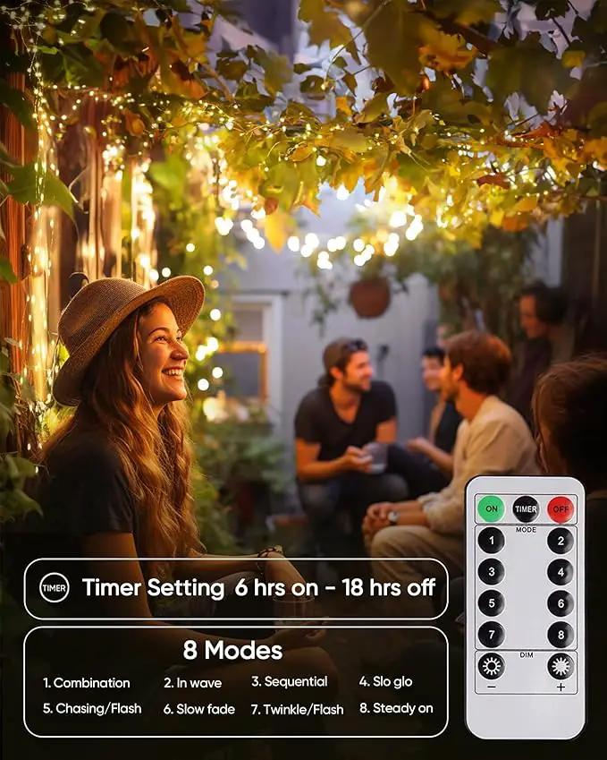 Homemory 4 Pack 20 Ft 60 LED Fairy Lights Battery Operated Christmas Lights with Remote Waterproof 8 Modes Firefly Twinkle String Lights for Party Bedroom Wedding Halloween Decorations by GreenHaven Gardens