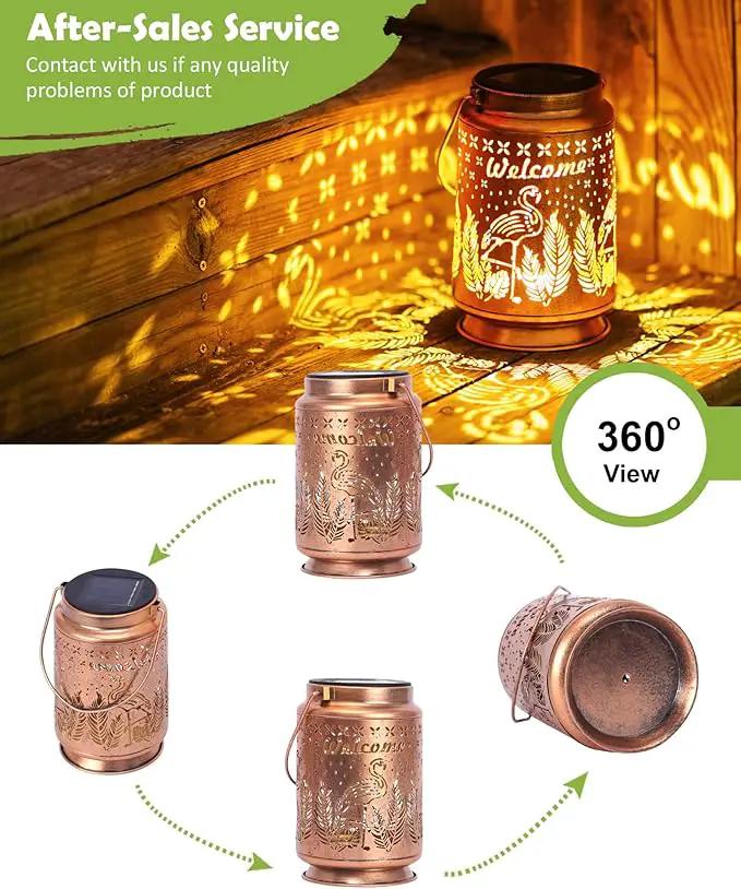 Nacome Flamingo Solar Lantern for Garden Decor: Waterproof Hanging Metal Decoration with LED Lights for Yard Lawn Porch Patio Landscape Pathway – Birthday Gifts for Mom Grandma Women by GreenHaven Gardens