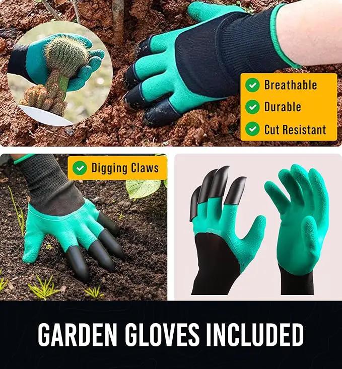 GROWIT Heavy Duty Gardening Tools - 22-Piece Gardening Gifts for Women, Mom, Men - Durable, Ergonomic Garden Tool Set by GreenHaven Gardens