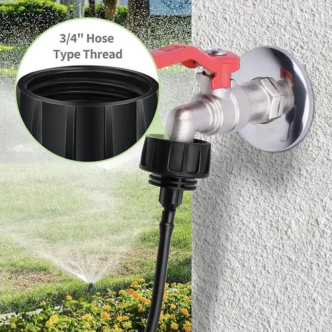 1/4 Inch Drip Irrigation Tubing Fitting to Faucet Adapter Connector, 2 Way Y Splitter for 3/4" Inch Garden Hose to 1/4 Inch Drip Irrigation Hose by GreenHaven Gardens