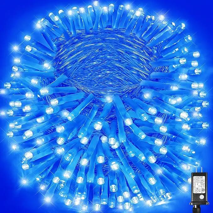 500 LED Christmas Lights Outdoor - 165FT Super Long Christmas String Lights 8 Modes Waterproof Plug in Fairy Lights with Timer Memory for Indoor Xmas Tree Holiday Party House Decorations, Blue by GreenHaven Gardens