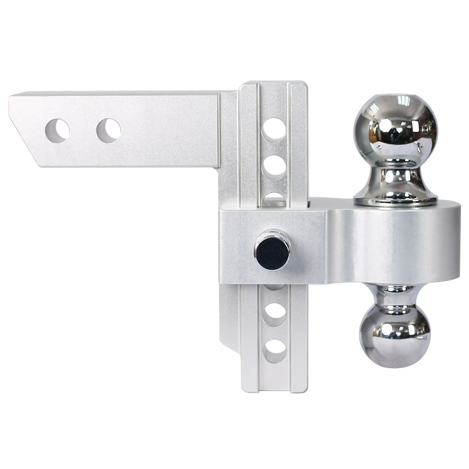 Alu - Adjustable Trailer Drop Hitch With 2" Receiver, 6" Adjustment - Silver by HouseOfZazla