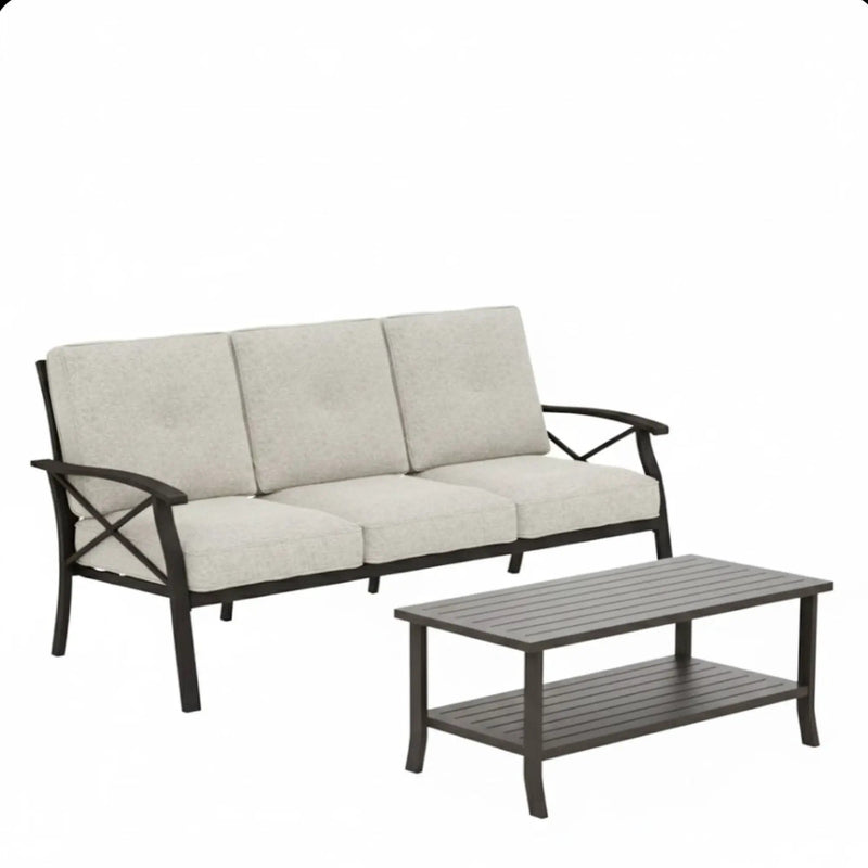 Patio Furniture Set with Coffee Table and Cushions for Backyard by HouseOfZazla