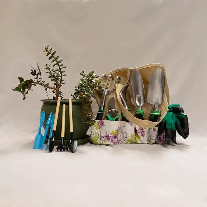 Garden Tool Set, Heavy Duty Aluminum Gardening Tools, Ergonomic Non-Slip Hand Tools for Women Men, Included Succulent Tools Set, Storage Tote Bag, Gifts for Garden Lovers by GreenHaven Gardens
