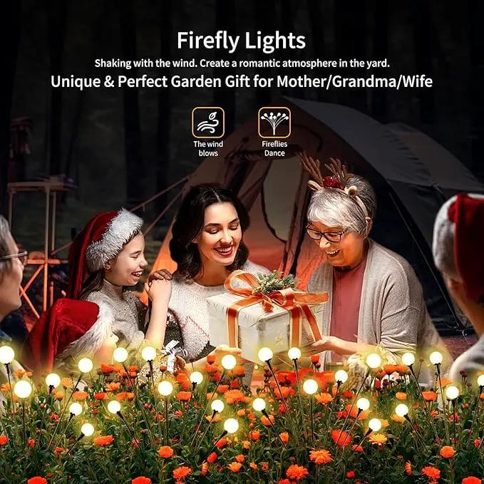 Solar Lights Outdoor Waterproof, 6 Packs 48LED, Solar Garden Lights, Patio Lights, Garden Decor, Patio Decor, Firefly Lights Solar Outdoor, Unique Gifts for Women, Gifts for Grandma by GreenHaven Gardens