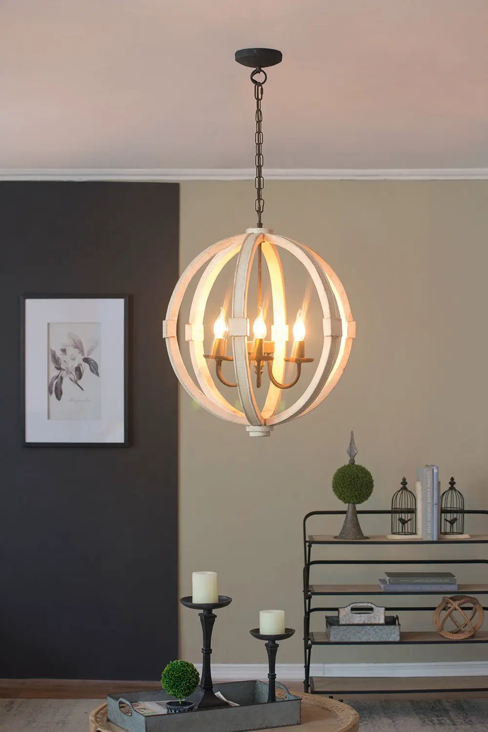 Chandelier, Hanging Light Fixture With Adjustable Chain For Kitchen, Bulb Not Included by HouseOfZazla
