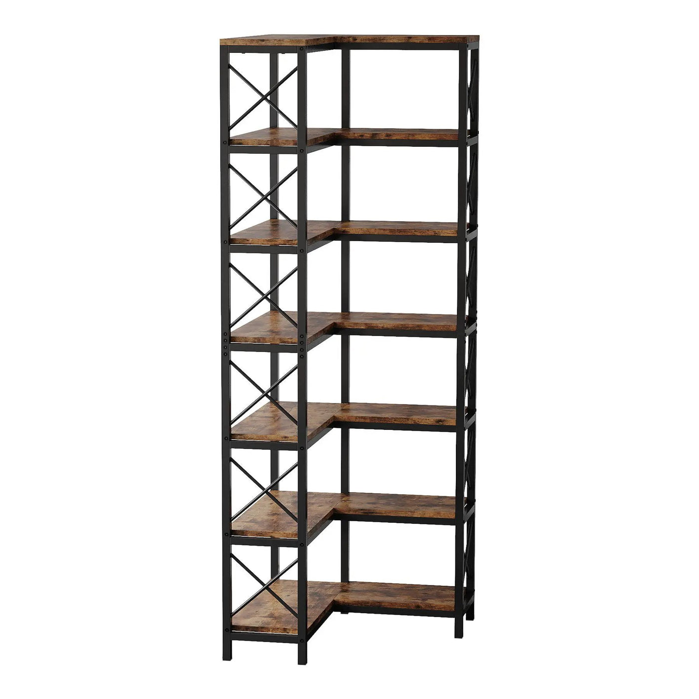 7 Tier Corner Bookshelf, Storage Unit For Living Room by HouseOfZazla