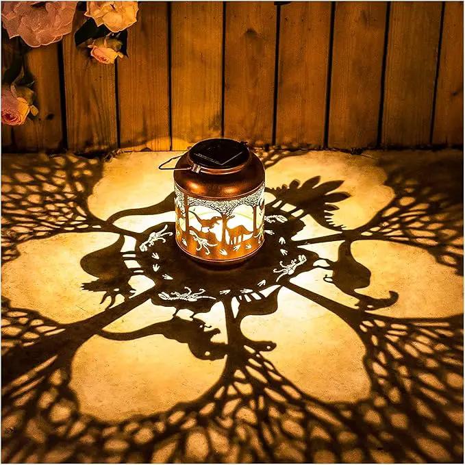 Dinosaur Solar Lanterns Outdoor Waterproof,Hanging Solar Lights Dinosaur Gifts for Women Men Metal LED Decorative Light for Yard,Patio,Lawn,Tabletop,Pathway,Landscape,Garden Decor by GreenHaven Gardens