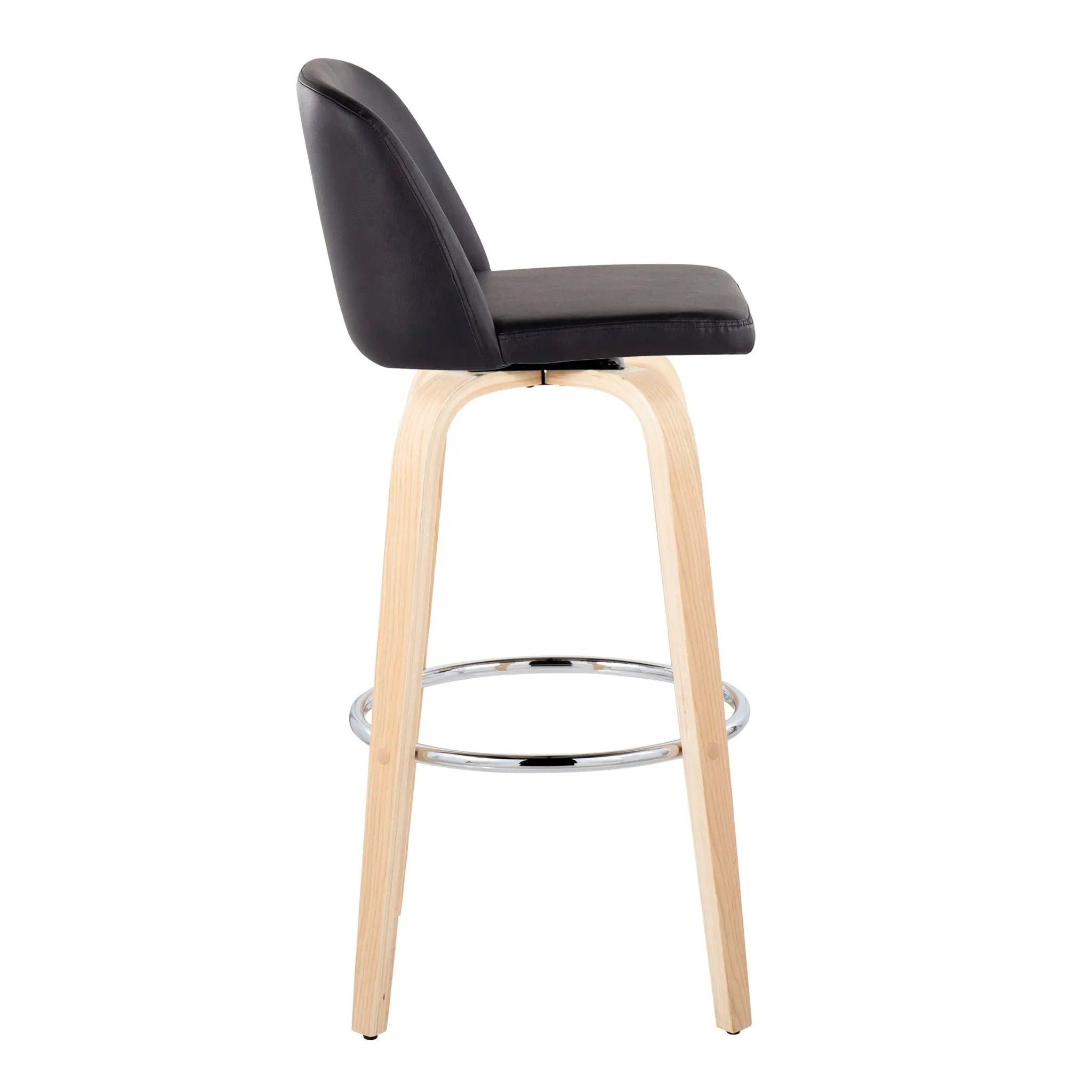 Toriano - Contemporary Fixed Height Barstool & Swivel With Round Footrest (Set of 2) by Unique Piece Furniture