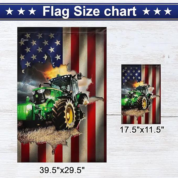FLAGWIX American Flags, Farmer Tractor Flags - 4th of July Decorations for Home, Outside, House Flags 30x40, Tractor Farmer American Flag - Double Sided Heavy Duty Canvas, Decorative Outdoor Flags by GreenHaven Gardens