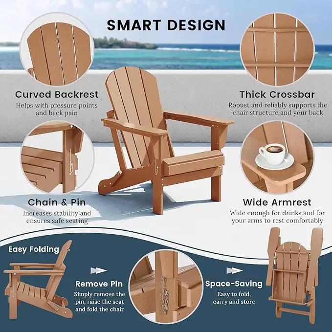 Westin Outdoors Laguna WO Home Furniture Adirondack Chair 2 PCS Set Outdoor Folding Patio Chair for Bon Fire Pit Garden Lawn Backyard Lounging Relaxing (Teak) by GreenHaven Gardens