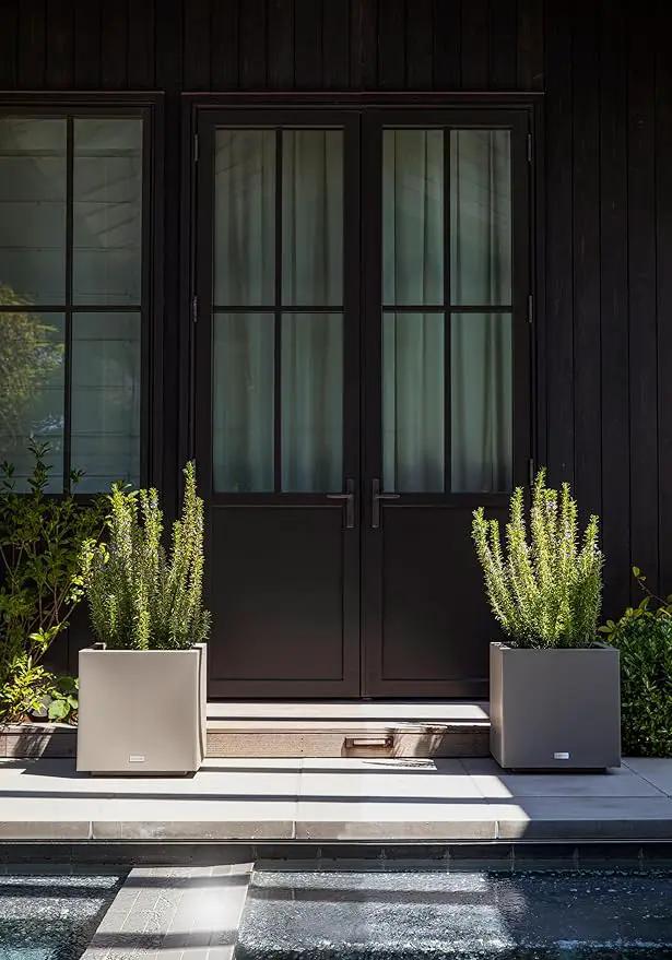 Veradek Block Series Cube Plastic Planter - Large Square Planter for Indoor or Outdoor Patio/Garden | Durable All-Weather Use with Drainage Holes | Modern Décor for Tall Plants, Trees, Flowers by GreenHaven Gardens