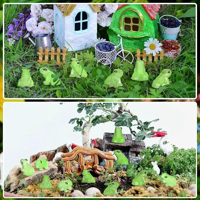 Shappy 70 Resin Mini Frogs Miniature Figurines Animals Glow in The Dark Tiny Frogs for Garden Landscape Micro DIY Ornament Accessories Home Decor by GreenHaven Gardens