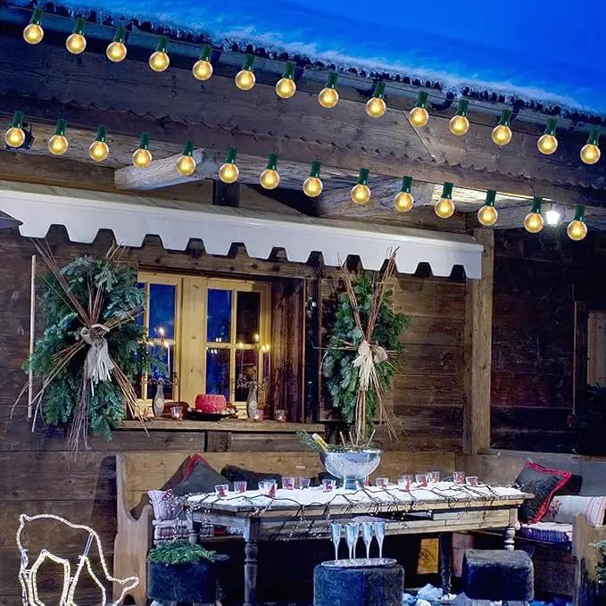 25Ft G40 Outdoor String Lights, Golbe Patio Light with 27 G40 Clear Incandescent Bulbs(2 spare), Hanging Waterproof Connectable Christmas String Lights for Indoor Outdoor Garden Camping Backyard Porch by GreenHaven Gardens