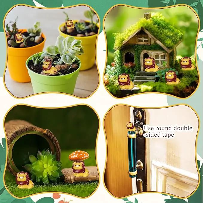50 Pcs Mini Resin Lion Miniature Lion Figurines Bulk Adorable Garden Accessories for Micro Landscape Ornaments Home Decor Bookcase Living Room Scenes Kit by GreenHaven Gardens