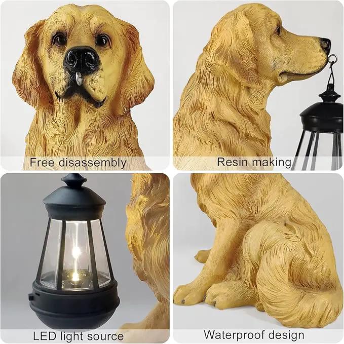 Notakia Golden Retriever Statue Outdoor with Solar Led Home Garden Decoration Windproof Lamp Realistic Dog Decor(Golden Retriever &LED) by GreenHaven Gardens
