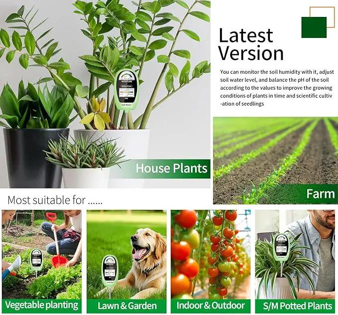 2-in-1 Soil Test Kit, Soil Moisture Meter, Soil pH Tester-Dual Dial-Simultaneously-Display Results-Soil pH Meter, Moisture Meter for House Plants,Lawn,Garden,Farm Indoor&Outdoor-BabyGreen by GreenHaven Gardens