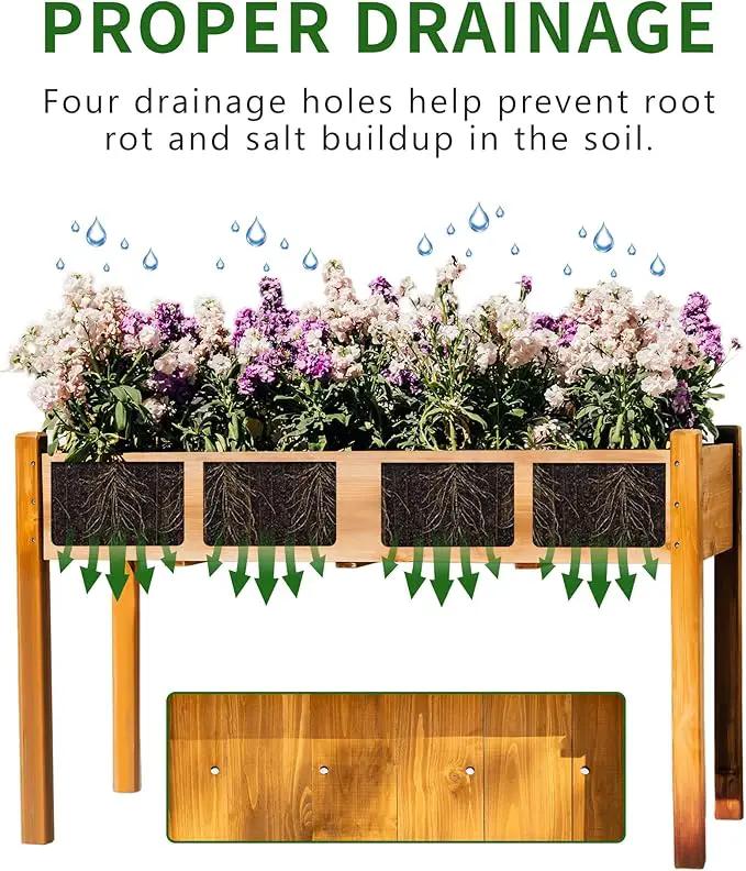 Premium Fir Wooden Raised Garden Bed with Four Legs for Backyard and Balcony Gardening,Suitable for Indoor and Outdoor use,49.5''×23.5''×30'' by GreenHaven Gardens