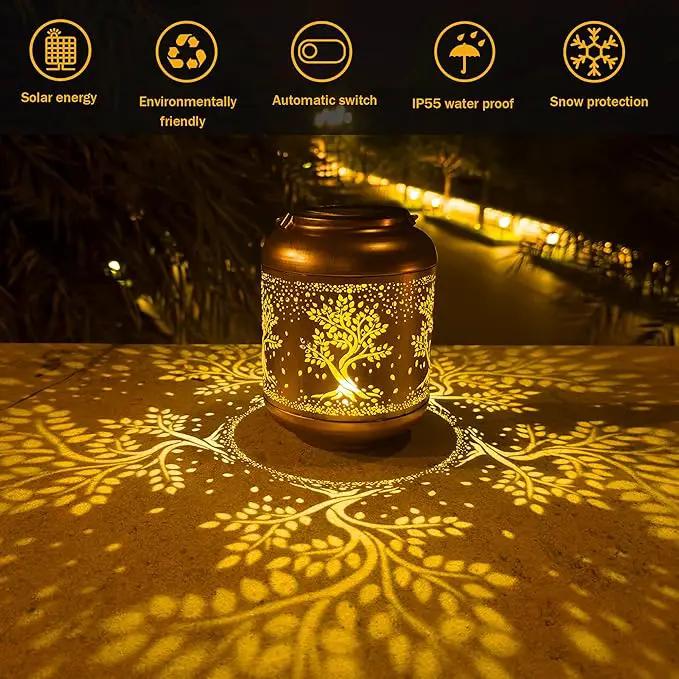 Solar Lanterns Outdoor, Waterproof Hanging Solar Lantern Garden Decor, Solar Lights for Backyard Porch Patio Table Yard Balcony Lawn Pathway, Tree of Life Gifts for Women Grandma Mom by GreenHaven Gardens