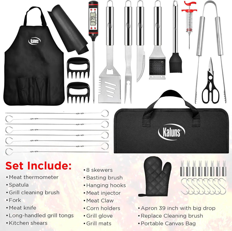 Kaluns BBQ Accessories, Complete Grill Set Grilling Gifts for Men Dad, 40 Pcs Premium Heavy Duty Stainless Steel Barbecue Grill Accessories for Outdoor Grill for Men Dad by GreenHaven Gardens