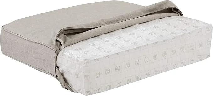 Classic Accessories Montlake Water-Resistant 25 x 22 x 4 Inch Patio Lounge Back Cushion, Heather Grey, Outdoor Loveseat Cushions by GreenHaven Gardens