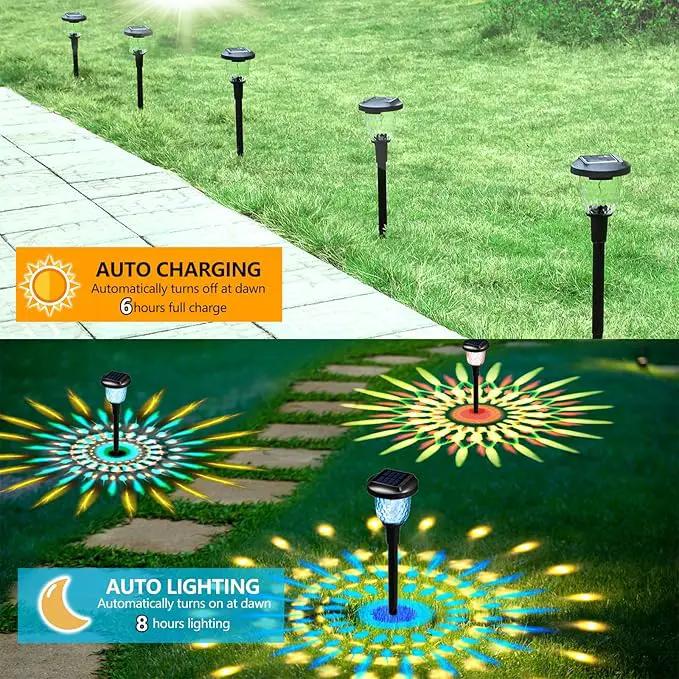 Solar Outdoor Lights,6 Pack Dream Dynamic Solar Pathway Lights,Waterproof Color Changing Solar Walkway Lights Maintain 10 Hours of Lighting for Garden, Landscape, Path, Yard, Patio, Driveway by GreenHaven Gardens