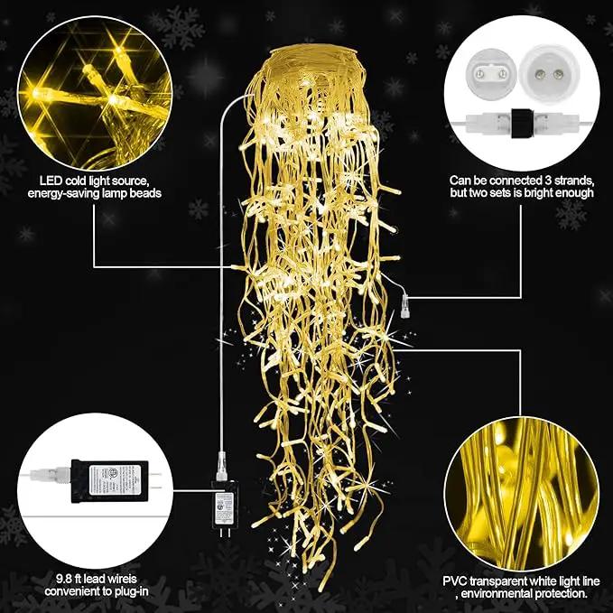 Christmas Lights 640 LED 65 FT Christmas Lights Outdoor with 120 Drops Plug in 8 Modes Christmas Decorations Curtain Fairy Lights for Wedding Party Holiday Bedroom Garden Patio Indoor (Warm White) by GreenHaven Gardens
