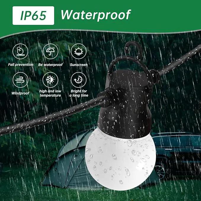 Outdoor String Lights 12 feet G50 Anti-Fall Waterproof Retro lampshade IP65 Waterproof 6 Color Lights Suitable for Garden Parties More Dazzling by GreenHaven Gardens