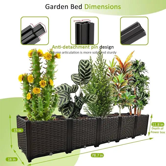 Large Planters for Outdoor Plants pots Elevated Garden Boxes Raised Garden Bed Garden Patio Balcony Deck to Planting Flowers Vegetables Tomato and Herbs by GreenHaven Gardens